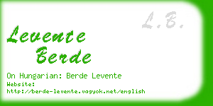 levente berde business card